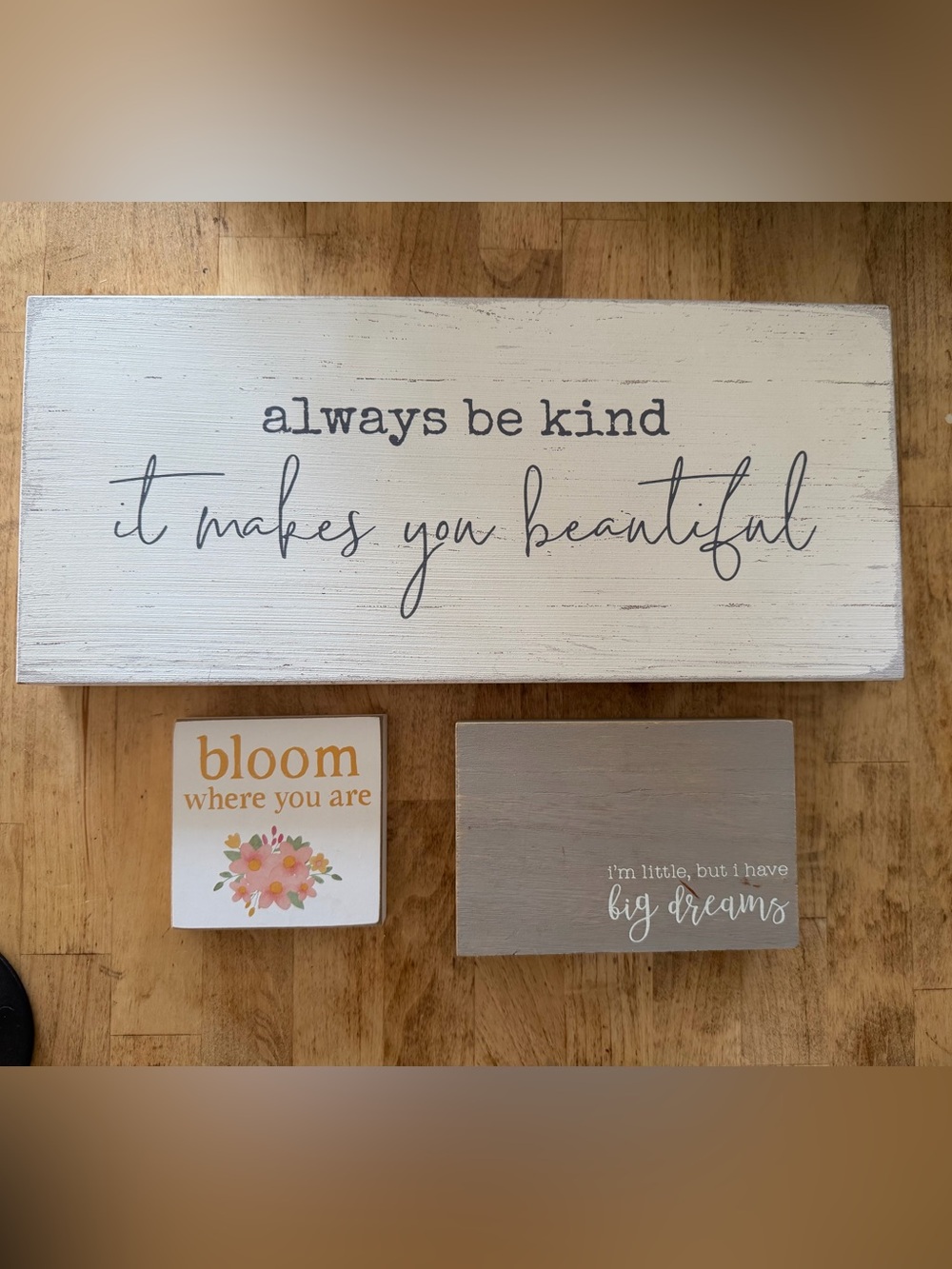Always Be Kind White and Gray Wall Sign - Inspirational Home Decor